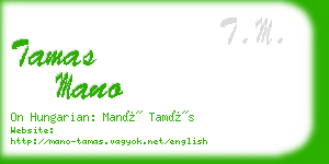 tamas mano business card